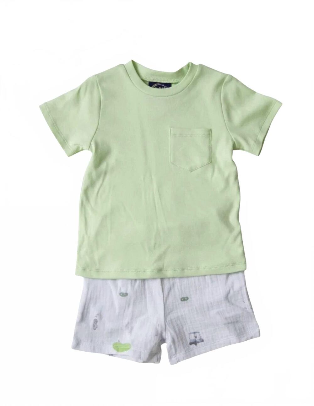 NEW EMMA JEAN kids hole in one short set in green